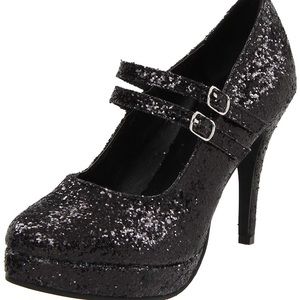 Ellie Black Glitter Heels